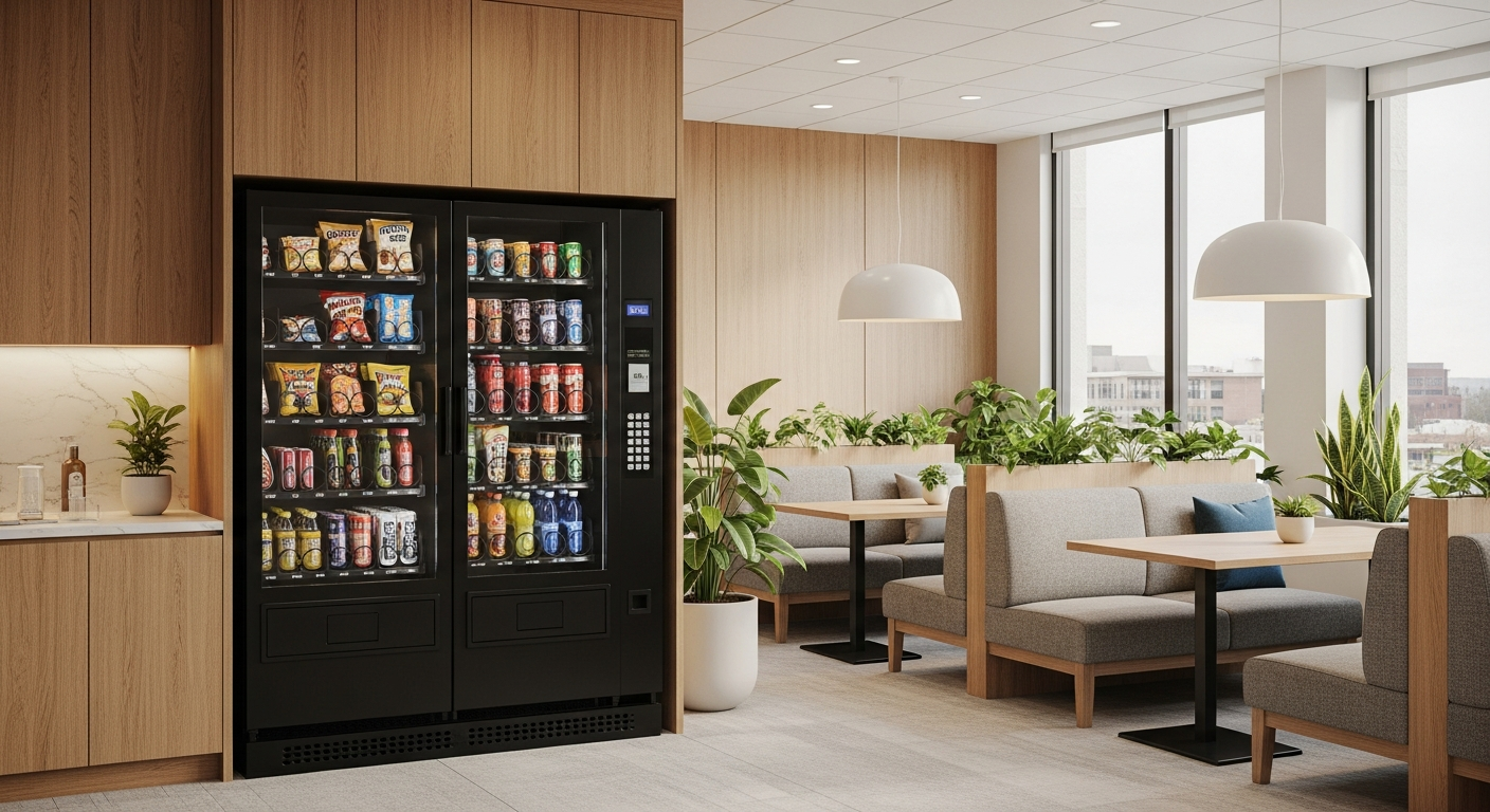 Vending machine in a modern office break room